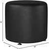 image:imageFlash Furniture HERCULES Alon Series Black LeatherSoft 18 Diameter Round Ottoman with Brushed Stainless Steel Base