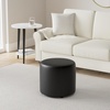 image:imageFlash Furniture HERCULES Alon Series Black LeatherSoft 18 Diameter Round Ottoman with Brushed Stainless Steel Base