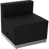 image:imageFlash Furniture HERCULES Alon Series White LeatherSoft Loveseat with Brushed Stainless Steel BaseBlack