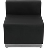 image:imageFlash Furniture HERCULES Alon Series White LeatherSoft Loveseat with Brushed Stainless Steel BaseBlack