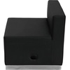 image:imageFlash Furniture HERCULES Alon Series White LeatherSoft Loveseat with Brushed Stainless Steel BaseBlack