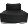 image:imageFlash Furniture HERCULES Alon Series White LeatherSoft Loveseat with Brushed Stainless Steel BaseBlack