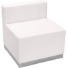 image:imageFlash Furniture HERCULES Alon Series White LeatherSoft Loveseat with Brushed Stainless Steel BaseMelrose White