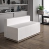 image:imageFlash Furniture HERCULES Alon Series White LeatherSoft Loveseat with Brushed Stainless Steel BaseMelrose White
