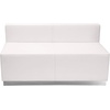 image:imageFlash Furniture HERCULES Alon Series White LeatherSoft Loveseat with Brushed Stainless Steel BaseMelrose White