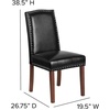 image:imageFlash Furniture HERCULES Hampton Hill Series Black LeatherSoft Parsons Chair with Silver Accent Nail TrimBlack Leathersoft