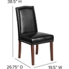 image:imageFlash Furniture HERCULES Hampton Hill Series Black LeatherSoft Parsons Chair with Silver Accent Nail TrimBlack Leathersoft