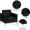 image:imageFlash Furniture HERCULES Lacey Series Contemporary Black LeatherSoft Chair with Stainless Steel FrameBlack