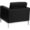 image:imageFlash Furniture HERCULES Lacey Series Contemporary Black LeatherSoft Chair with Stainless Steel FrameBlack