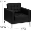 image:imageFlash Furniture HERCULES Lacey Series Contemporary Black LeatherSoft Chair with Stainless Steel FrameBlack