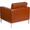 image:imageFlash Furniture HERCULES Lacey Series Contemporary Black LeatherSoft Chair with Stainless Steel FrameCognac