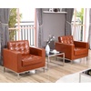 image:imageFlash Furniture HERCULES Lacey Series Contemporary Black LeatherSoft Chair with Stainless Steel FrameCognac