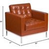image:imageFlash Furniture HERCULES Lacey Series Contemporary Black LeatherSoft Chair with Stainless Steel FrameCognac