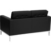 image:imageFlash Furniture HERCULES Lacey Series Contemporary Black LeatherSoft Loveseat with Stainless Steel FrameBlack