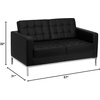 image:imageFlash Furniture HERCULES Lacey Series Contemporary Black LeatherSoft Loveseat with Stainless Steel FrameBlack