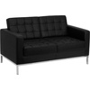 image:imageFlash Furniture HERCULES Lacey Series Contemporary Black LeatherSoft Loveseat with Stainless Steel FrameBlack