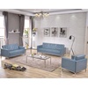 image:imageFlash Furniture HERCULES Lacey Series Contemporary Black LeatherSoft Loveseat with Stainless Steel FrameGrey