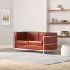 image:imageFlash Furniture HERCULES Regal Series Contemporary Black LeatherSoft Loveseat with Encasing FrameCognac