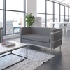 image:imageFlash Furniture HERCULES Regal Series Contemporary Black LeatherSoft Loveseat with Encasing FrameGrey