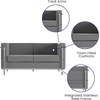 image:imageFlash Furniture HERCULES Regal Series Contemporary Black LeatherSoft Loveseat with Encasing FrameGrey