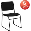 image:imageFlash Furniture HERCULES Series 500 lb Capacity High Density Black Vinyl Stacking Chair with Sled BaseBlack FabricBlack Frame