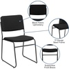 image:imageFlash Furniture HERCULES Series 500 lb Capacity High Density Black Vinyl Stacking Chair with Sled BaseBlack FabricBlack Frame