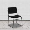 image:imageFlash Furniture HERCULES Series 500 lb Capacity High Density Black Vinyl Stacking Chair with Sled BaseBlack FabricBlack Frame