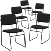 image:imageFlash Furniture HERCULES Series 500 lb Capacity High Density Black Vinyl Stacking Chair with Sled BaseBlack FabricBlack Frame