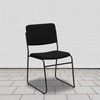 image:imageFlash Furniture HERCULES Series 500 lb Capacity High Density Black Vinyl Stacking Chair with Sled BaseBlack FabricBlack Frame