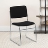 image:imageFlash Furniture HERCULES Series 500 lb Capacity High Density Black Vinyl Stacking Chair with Sled BaseBlack FabricChrome Frame