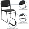 image:imageFlash Furniture HERCULES Series 500 lb Capacity High Density Black Vinyl Stacking Chair with Sled BaseBlack VinylBlack Frame