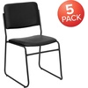 image:imageFlash Furniture HERCULES Series 500 lb Capacity High Density Black Vinyl Stacking Chair with Sled BaseBlack VinylBlack Frame