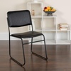 image:imageFlash Furniture HERCULES Series 500 lb Capacity High Density Black Vinyl Stacking Chair with Sled BaseBlack VinylBlack Frame