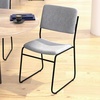 image:imageFlash Furniture HERCULES Series 500 lb Capacity High Density Black Vinyl Stacking Chair with Sled BaseGray FabricBlack Frame