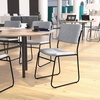 image:imageFlash Furniture HERCULES Series 500 lb Capacity High Density Black Vinyl Stacking Chair with Sled BaseGray FabricBlack Frame