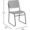 image:imageFlash Furniture HERCULES Series 500 lb Capacity High Density Black Vinyl Stacking Chair with Sled BaseGray FabricBlack Frame