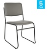 image:imageFlash Furniture HERCULES Series 500 lb Capacity High Density Black Vinyl Stacking Chair with Sled BaseGray VinylBlack Frame
