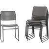 image:imageFlash Furniture HERCULES Series 500 lb Capacity High Density Black Vinyl Stacking Chair with Sled BaseGray VinylBlack Frame