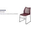 image:imageFlash Furniture HERCULES Series 661 lb Capacity Black Stack Chair with AirVent Back and Black Powder Coated Sled BaseBurgundy