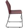 image:imageFlash Furniture HERCULES Series 661 lb Capacity Black Stack Chair with AirVent Back and Black Powder Coated Sled BaseBurgundy