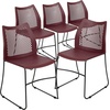 image:imageFlash Furniture HERCULES Series 661 lb Capacity Black Stack Chair with AirVent Back and Black Powder Coated Sled BaseBurgundy