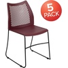 image:imageFlash Furniture HERCULES Series 661 lb Capacity Black Stack Chair with AirVent Back and Black Powder Coated Sled BaseBurgundy