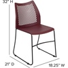 image:imageFlash Furniture HERCULES Series 661 lb Capacity Black Stack Chair with AirVent Back and Black Powder Coated Sled BaseBurgundy
