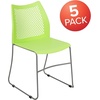 image:imageFlash Furniture HERCULES Series 661 lb Capacity Black Stack Chair with AirVent Back and Black Powder Coated Sled BaseGreen