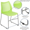 image:imageFlash Furniture HERCULES Series 661 lb Capacity Black Stack Chair with AirVent Back and Black Powder Coated Sled BaseGreen