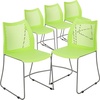image:imageFlash Furniture HERCULES Series 661 lb Capacity Black Stack Chair with AirVent Back and Black Powder Coated Sled BaseGreen