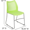 image:imageFlash Furniture HERCULES Series 661 lb Capacity Black Stack Chair with AirVent Back and Black Powder Coated Sled BaseGreen