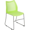 image:imageFlash Furniture HERCULES Series 661 lb Capacity Black Stack Chair with AirVent Back and Black Powder Coated Sled BaseGreen