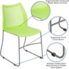 image:imageFlash Furniture HERCULES Series 661 lb Capacity Black Stack Chair with AirVent Back and Black Powder Coated Sled BaseGreen