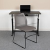 image:imageFlash Furniture HERCULES Series 661 lb Capacity Black Stack Chair with AirVent Back and Black Powder Coated Sled BaseGrey